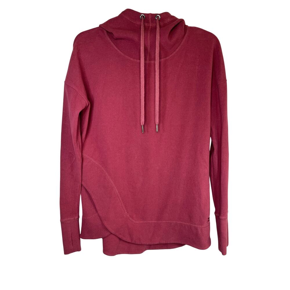 Sweaty Betty Escape Luxe thumbhole hoodie, washed maroon, S, EUC